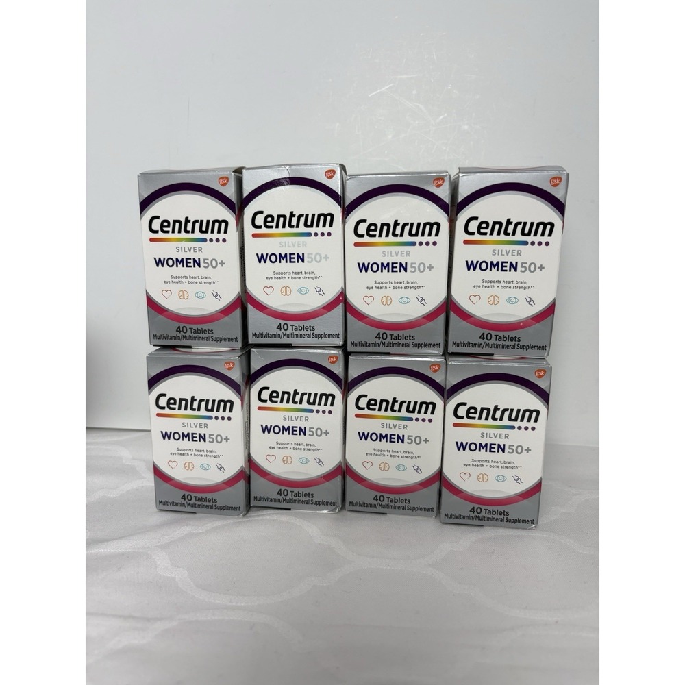 8 Lot Centrum Silver Women 50+ Multivitamin 40 Tablets Each 320 Total New 11/26